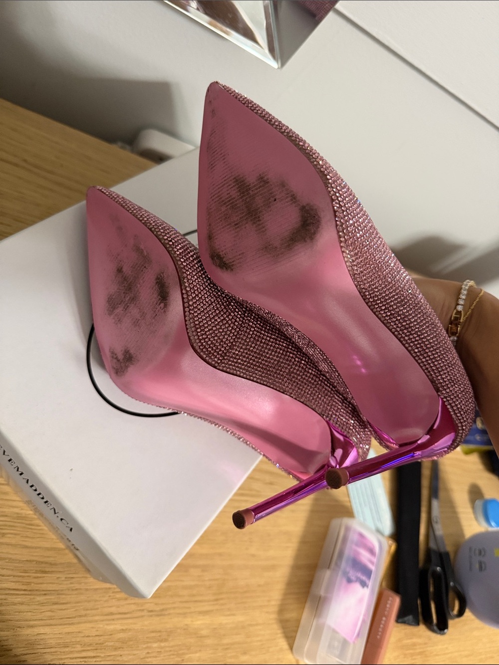 Steve Madden Vivacious Sparkling Pink Pointed Pumps - Picture 4 of 4